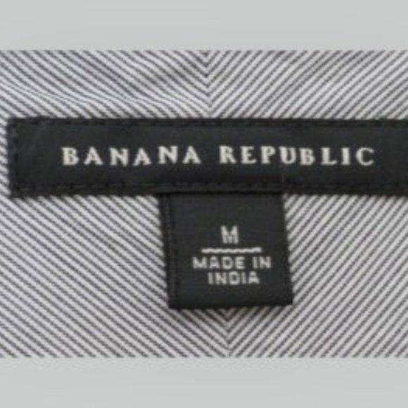 Banana Republic M Gray and White Striped Tuxedo Style Women's Shirt - Picture 3 of 3
